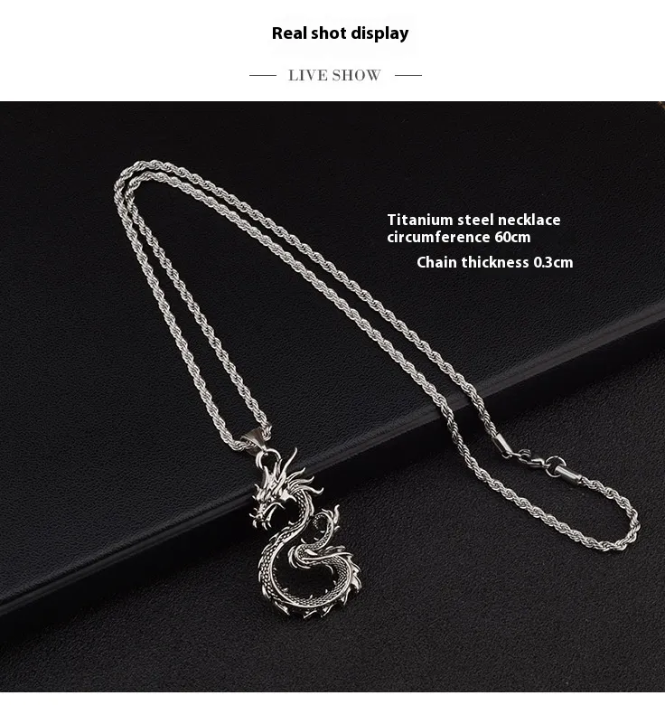 Fashion Jewelry Dragon Sword Pendant Necklace Paved Black Color Jewelry For Men Boy Christmas Gifts - Image 3